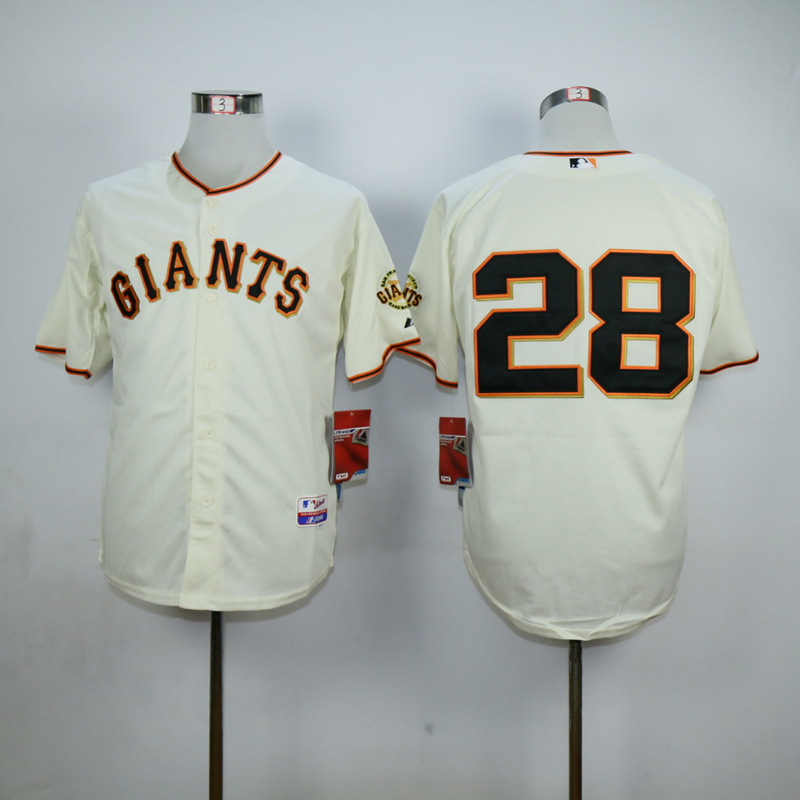 Men San Francisco Giants #28 No name Cream MLB Jerseys1